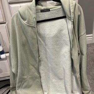 Oversized Brandy Melville Green Zip Up Jacket